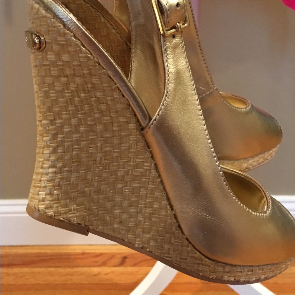 Gold Metallic Wedge shoe